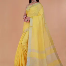 NEGRONI Woven Design Zari Khadi Saree with Unstitched Blouse Piece image 5