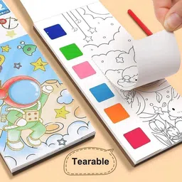 bloombec Water Painting Book for Kids, 20 Sheets Water Coloring Book with Painting Brush-picture-12