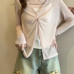 StyleCast Women Solid V-Neck Top-image-91