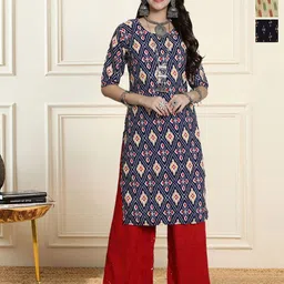 HERE&NOW Women Pack Of 3 Ethnic Motifs Printed Crepe Kurta-picture-36