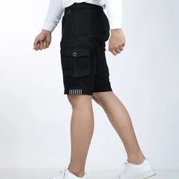 vasudi Solid Men Black Casual Shorts image 3