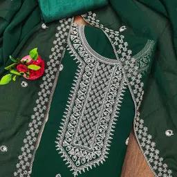 SAINOOR Embroidered Silk Georgette Unstitched Dress Material-picture-19