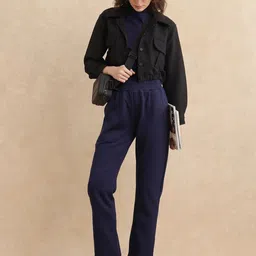 RAREISM Women Pure Cotton Relaxed Fit Trousers-image-93