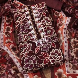 SHADOW & SAINING Embroidered Organza Semi-Stitched Dress Material-picture-41