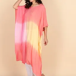 maaesa Solid Crepe Women Kaftan image 3