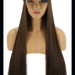 hamsri Black Adjustable Baseball Cap Long Straight Wig For Women & Girl-N Hair Extension-picture-34