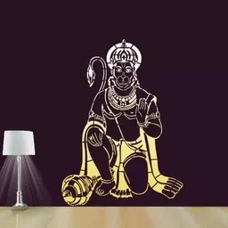 priyankadecor Wall Design Stencil For Wall Painting (16 x 24 inch) Hanuman Pattern for Home Wall Decoration ? Suitable for Room Decor, Ceiling, Craft and Floors Stencil image 3