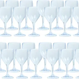 swift international (Pack of 24) Polycarbonate Unbreakable Stylish Transparent Wine(p24) Glass Set Wine Glass-picture-11