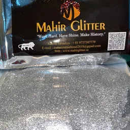 mahir glitter SILVER SHINY GLITTER 200 GRAM PACK image 2