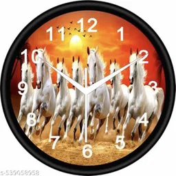 chamunda creation 7 Running Horses Designer Wall Clock-picture-38