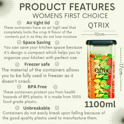 womens first choice Plastic Grocery Container - 1100 ml, 500 ml image 2