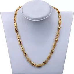 rfj Trendy Fancy Classic Byzantine Stylish Bold & Franco Heavy Men Rhodium Chain Gold-plated Plated Alloy Chain image 2