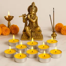 bkc enterprise TEA LIGHT CANDLE YELLOW Candle image 2