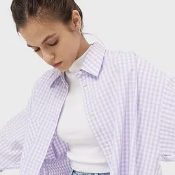 femibazaar Women Oversized Fit Checkered Casual Shirt image 4