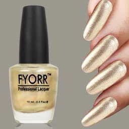 fyorr Gold Golden Shine Nail Polish Long Lasting Smooth Finish Nail Enamel (15ML) (Gold Rush) image 5