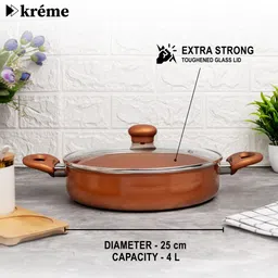 kreme Sonet Saute Pan 25 cm diameter with Lid 4 L capacity image 4