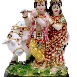 richasai Radha krishna cow god idol murti statue for pooja room, décor your home, office Decorative Showpiece - 22 cm-picture-24