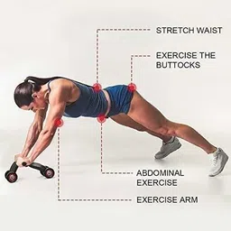 manogyam 4 Power Wheel Triple Abdominal Roller Workout Fitness Machine Gym Ab Exerciser image 3