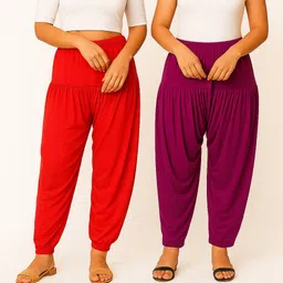 cozyplay Solid Viscose Women Harem Pants image 3