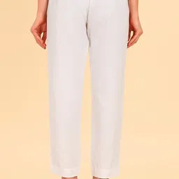 aaradhya Women Regular Fit White Pure Cotton Trousers image 2