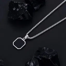 fab creations Silver Plated Black Onyx Gem Necklace for Men and Women (or similar)_C17 Alloy Pendant Set-picture-13
