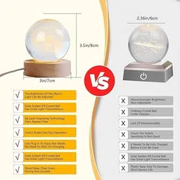 sahaj enterprise 3D Crystal Ball. Crystal Ball Night Light. Galaxy Projector Lamp Table Lamp image 5
