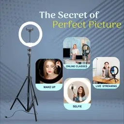 VIJYIONCS 10" inch LED Ring Light with 7 Ft Tripod Stand Combo and Phone Holder Ring Flash image 5