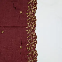 swastiikethnics Cotton Silk Embroidered Maroon Women Dupatta image 3