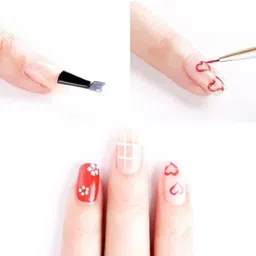 my colors 3Pcs Acrylic French Stripe Nail Art Liner Brush Set 3D Tips Manicure Ultra-thin image 3