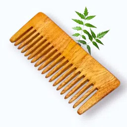 daumi Pure Neem Wood Detangling Comb for Reducing Dandruff, Breakage & Hairfall image 1