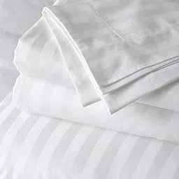 eleganzze Cotton Super King Flat 300 TC Striped Bedsheet image 5