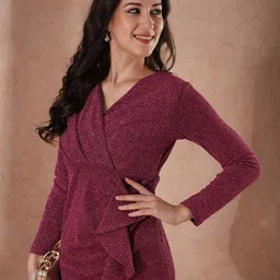 globus Women Bodycon Pink Maxi/Full Length Dress image 5