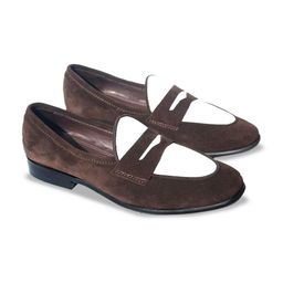 Wolvenmilano Men Colourblocked Suede Leather Penny Loafers-picture-35
