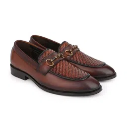 LA BOTTE Men Textured Leather Comfort Insole Horsebit Loafers-picture-25