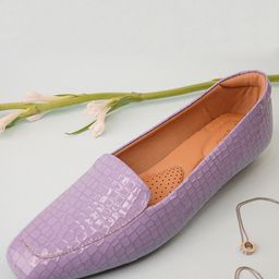 yoho Women Textured Square Toe Loafers-picture-29