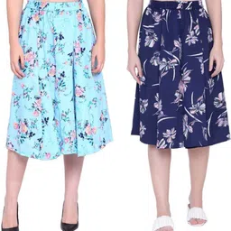manat diva Women Floral Print A-line Multicolor Skirt-picture-22