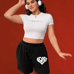 inject Solid, Graphic Print Women Black Casual Shorts, Night Shorts-picture-40