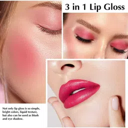 crazygirl™ Waterproof Long Wear Lip Gloss Eyes And Cheek Liquid Bene Tint Blush For Makeup image 3