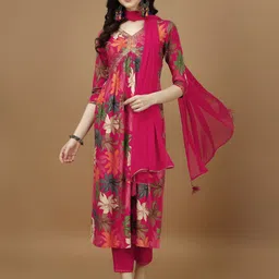 Women Viscose Rayon Kurta Pant Dupatta Set-image-55