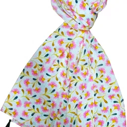 jvnine Printed Viscose Women Pink Fancy Scarf, Stole image 2