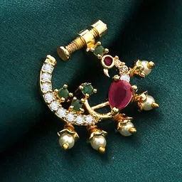 YELLOW CHIMES Gold-plated Plated Brass Nose Ring-picture-12