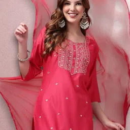 kfashionbfc Women Cotton Blend Kurta Pant Dupatta Set-picture-38