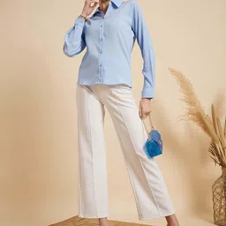 mint street Women Regular Fit Solid Casual Shirt image 2