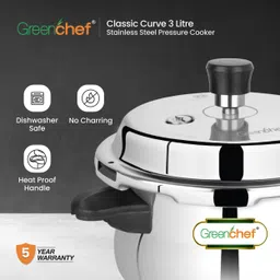 greenchef Classic Curve Induction Bottom Handi Shaped (Heavy Sandwich Bottom) 3 L Pressure Cooker image 3