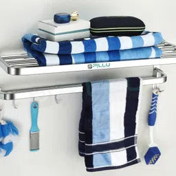 pillu by phonix 304 Grade Stainless Steel Dual Folding Towel Rack (18 Inch) SILVER Towel Holder-picture-11