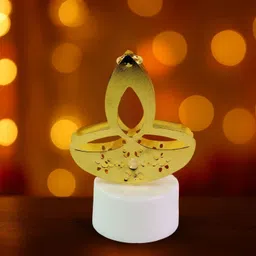deodap Golden Diya Shaped LED Tealight Candles for Festive & Home Decoration Candle image 2