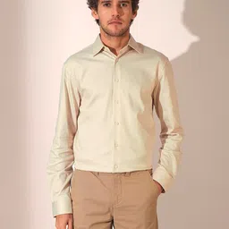 SELECTED Men Slim Fit Spread Collar Solid Cotton Formal Shirt-picture-40