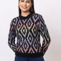 GFO Women Self Design Woollen Pullover-picture-26