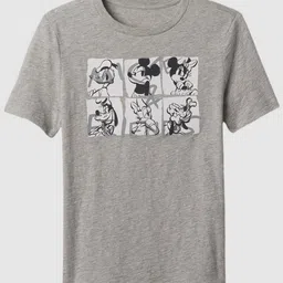 GAP Boys Mickey & Friends Graphic Printed Round-Neck Pure Cotton T-shirt-image-93