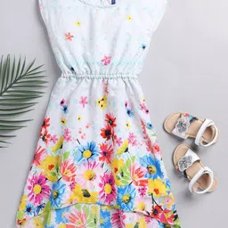 YK Floral Print Fit & Flare Dress image 1